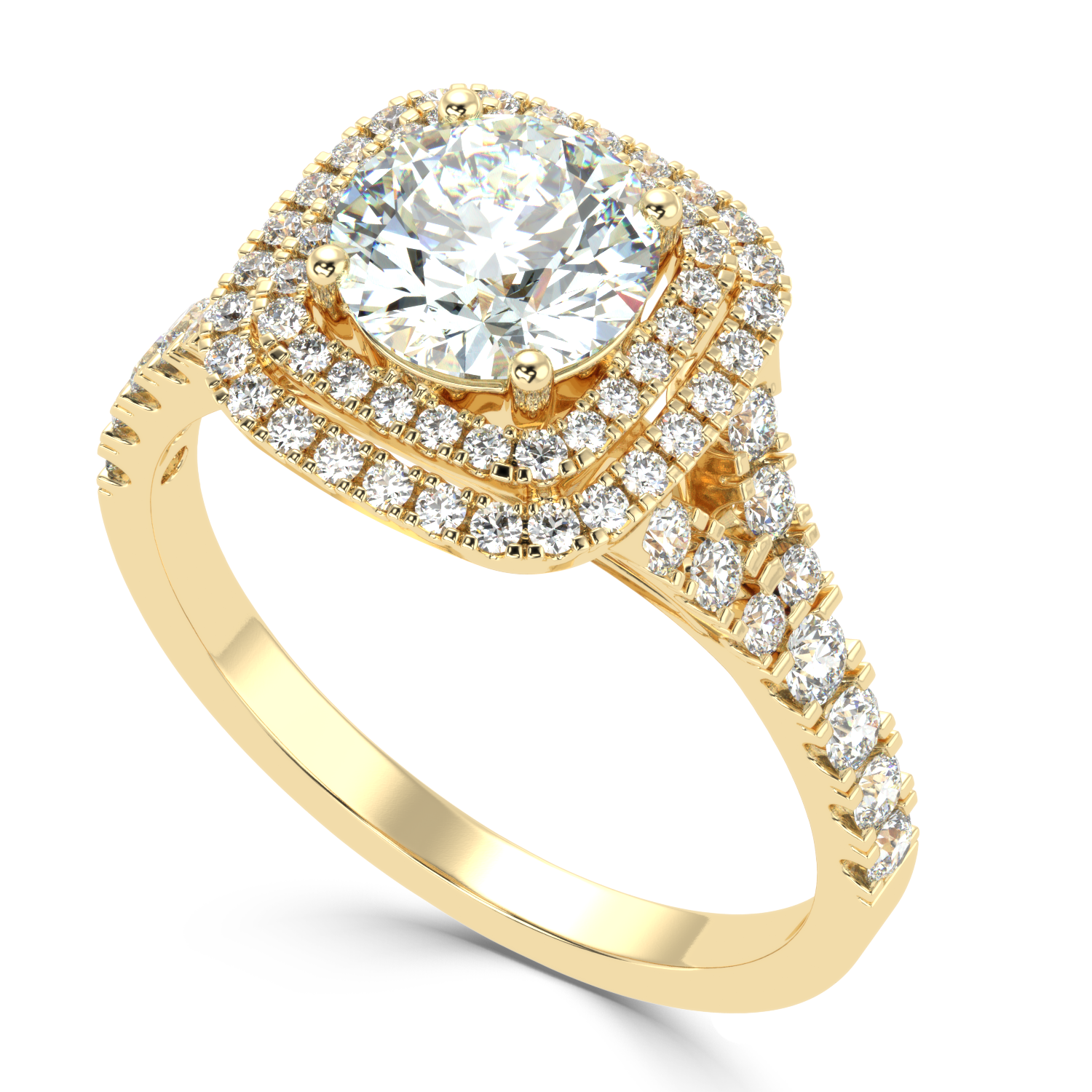 Buy 1.34Ct Halo Design Natural Diamond Ring | SolitaireKart